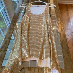 Bebe gold sequin sparkle top